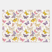Whimsical Girly Imitats Glitzer Butterflies Lila K Geschenkpapier Set (Vorderseite 3)