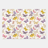 Whimsical Girly Imitats Glitzer Butterflies Lila K Geschenkpapier Set (Vorderseite 2)
