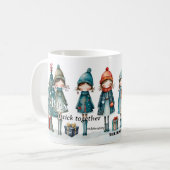 Whimsical Girly Sistes Weihnachten Kaffeetasse (Vorderseite Links)