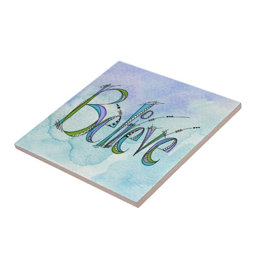 Whimsical Glaube Handschrift Fliese (Seite)