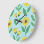 Whimsical Glee Bloom Große Wanduhr (Winkel)