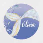 Whimsical Glitter Mermaid Beachy Under the Sea Etiketten (Design 1)