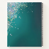 Whimsical Glittery Aquamarin Sketch Notebook Notizblock (Rückseite)