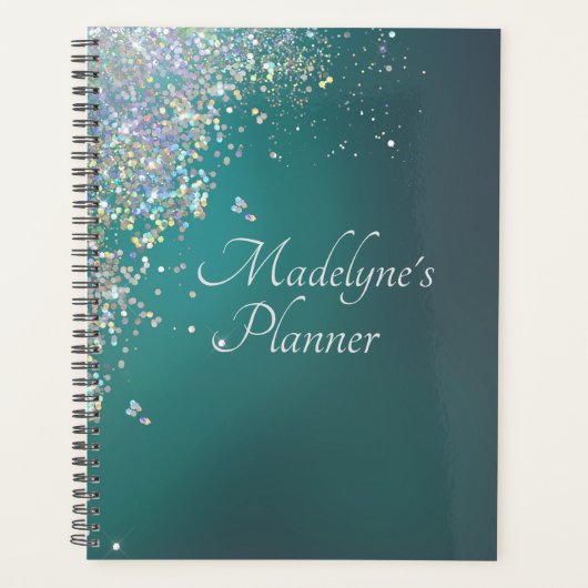 Whimsical Glittery Script Journal Planer (Vorderseite)
