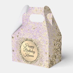 Whimsical Glittery Starry Lavender Favor Box Geschenkschachtel