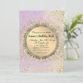 Whimsical Glittery Stars Flat Card Geburtstag (Stehend Vorderseite)