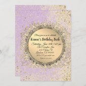 Whimsical Glittery Stars Flat Card Geburtstag (Vorne/Hinten)