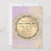 Whimsical Glittery Stars Lavender Birthday (Vorderseite)