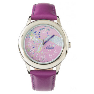 Whimsical Glitzer Meerjungjacht Armbanduhr
