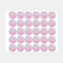 Whimsical Glitzer Meerjungjacht Etiketten