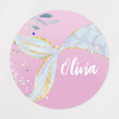 Whimsical Glitzer Meerjungjacht Etiketten (Design 1)