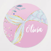 Whimsical Glitzer Meerjungjacht Etiketten (Design 2)