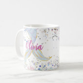 Whimsical Glitzer Meerjungjacht Kaffeetasse (Vorderseite Links)