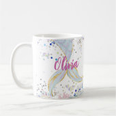 Whimsical Glitzer Meerjungjacht Kaffeetasse (Links)
