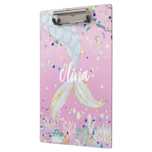 Whimsical Glitzer Meerjungjacht Klemmbrett (Links)