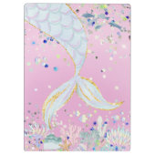 Whimsical Glitzer Meerjungjacht Klemmbrett (Rückseite)