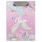 Whimsical Glitzer Meerjungjacht Klemmbrett (Vorderseite)