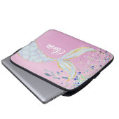 Whimsical Glitzer Meerjungjacht Laptopschutzhülle (Vorne Knopf)