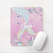 Whimsical Glitzer Meerjungjacht Mousepad (Mit Mouse)