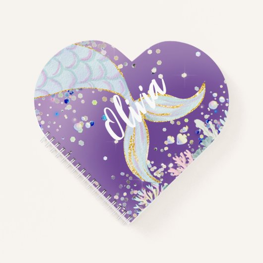 Whimsical Glitzer Meerjungjacht Notizblock (Vorderseite)