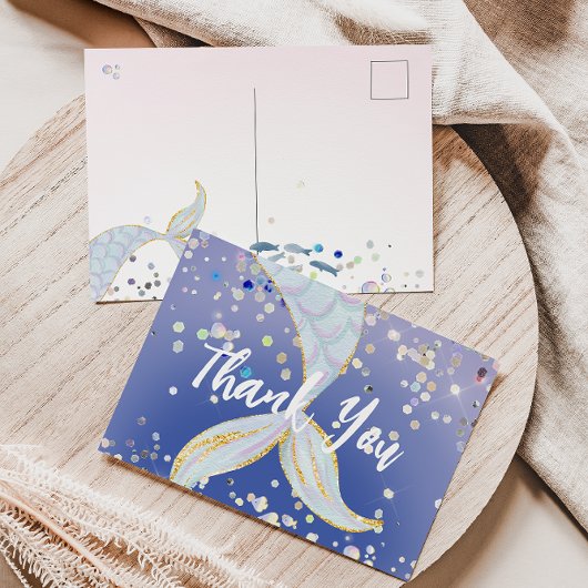Whimsical Glitzer Meerjungjacht Postkarte