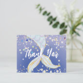 Whimsical Glitzer Meerjungjacht Postkarte (Stehend Vorderseite)