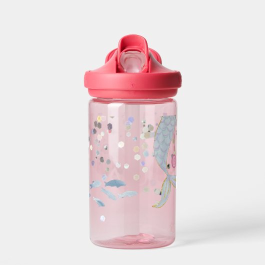 Whimsical Glitzer Meerjungjacht Trinkflasche (Vorne)