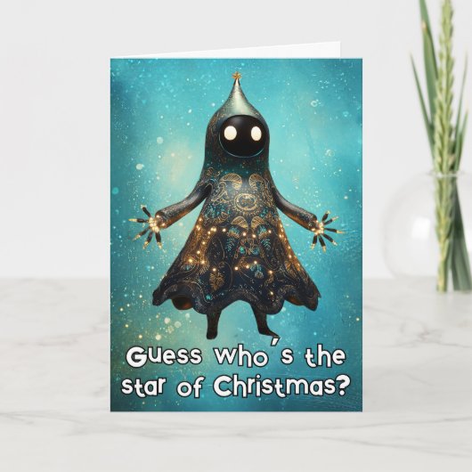 *~* Whimsical Glow Funny Magical Christmas 15 AP97 Dankeskarte (Vorderseite)