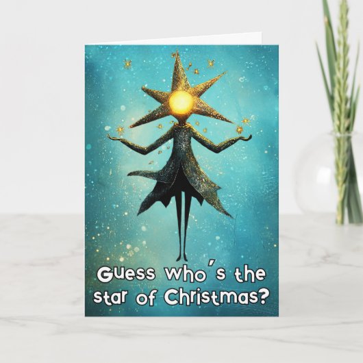 *~* Whimsical Glow Funny Magical Christmas 24 AP97 Dankeskarte (Vorderseite)