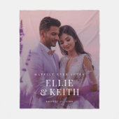 Whimsical glücklich je nach Lila Foto Hochzeit Fleecedecke (Vorderseite)