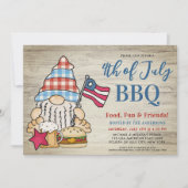 Whimsical Gnome Amerikanische Unabhängigkeitstag G Einladung (Vorderseite)