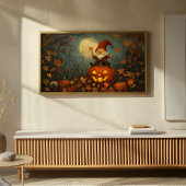 Whimsical Gnome auf einem Jack O' Lantern Poster