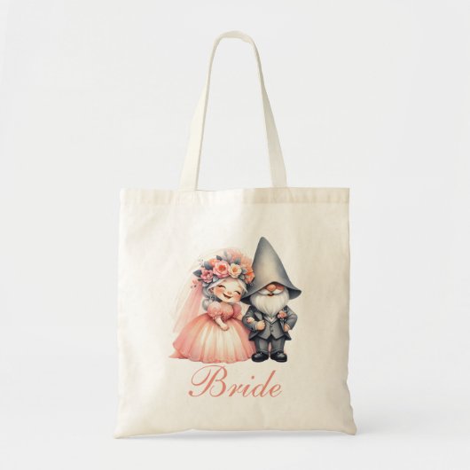 Whimsical Gnome Bride Wedding Tote Beutel Geschenk Tragetasche (Vorne)