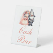 Whimsical Gnome Cash Bar Rustic Wedding Orange Sockelschild (Vorderseite)