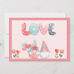 Whimsical Gnome Couple Valentine's Card Feiertagskarte