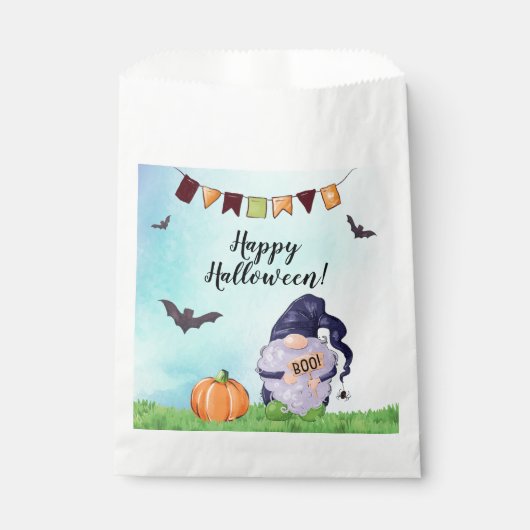 Whimsical Gnome Happy Halloween Geschenktütchen (Vorderseite)