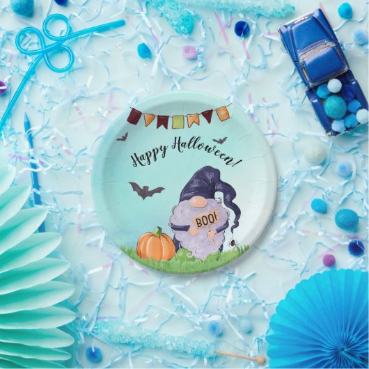 Whimsical Gnome Happy Halloween Pappteller (Party)