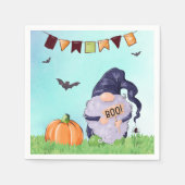 Whimsical Gnome Happy Halloween Serviette (Vorderseite)