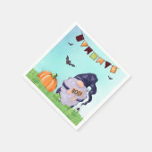 Whimsical Gnome Happy Halloween Serviette (Ecke)