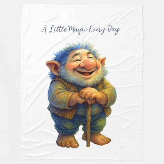 Whimsical Gnome Illustration Gift Magic Every Day Fleecedecke (Vorderseite)