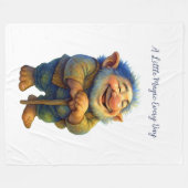Whimsical Gnome Illustration Gift  Magic Every Day Fleecedecke (Vorderseite (Horizontal))