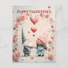 Whimsical Gnome Liebe: Adorable Valentine's Day Ar Postkarte