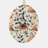 Whimsical Gnome & Mushroom Verzauberung Wald Keramik Ornament (Rechts)