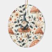 Whimsical Gnome & Mushroom Verzauberung Wald Keramik Ornament (Links)