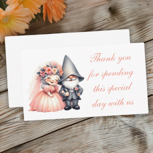Whimsical Gnome Orange Garden Wedding Platzkarte