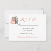 Whimsical Gnome Orange Woodland Wedding RSVP Karte (Vorderseite)
