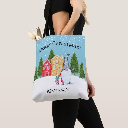 Whimsical Gnome Weihnachten Tasche (Von Nahem)