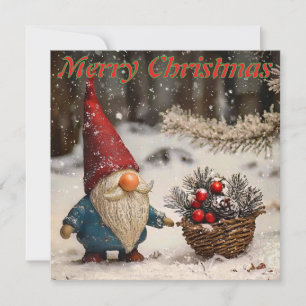 Whimsical Gnome Weihnachtskarte Feiertagskarte