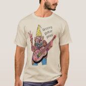 Whimsical Gnome with Peace Guitar, Groovy 60s Vibe T-Shirt (Vorderseite)
