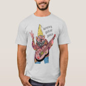 Whimsical Gnome with Peace Guitar, Groovy 60s Vibe T-Shirt (Vorderseite)